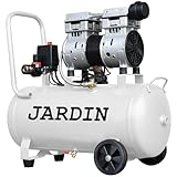 JARDIN(ジャルダン) エアーコンプレッサー 30L 40L コンプレッサー エアガン 静音 ハイパワー 高速充填 オイルレス 大容量 0.8MPa 大口径 コンパクト100v 業務用 純正エアコンプレッサー 車 空気圧 自転車 トラック (30リットル ホワイト)