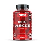 Prozis 100% Acetyl L-Carnitine Capsules 500mg: Suplemento de aminoácidos de alta calidad para perder peso y potenciar la capacidad mental y la energía. ¡60 cápsulas!