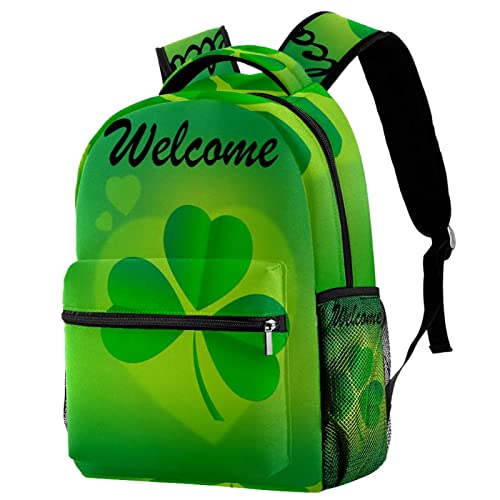 Mochila para portátil antirrayaduras con estampado de trébol para viajes seguros