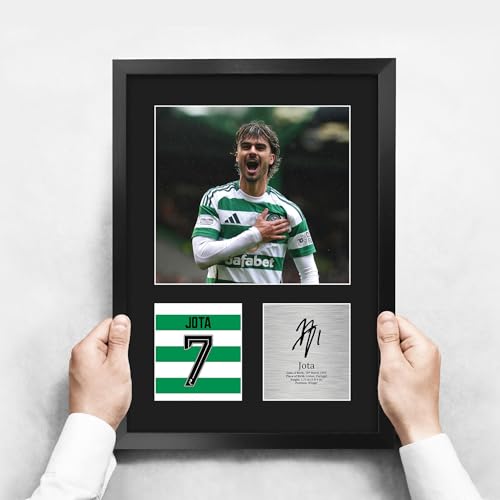 Regalos impresos de Jota Celtic con autógrafo fotográfico en marco A3 vertical 3