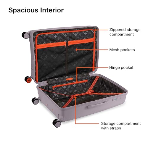 Image of Nasher Miles Coorg Hard-Sided Polypropylene Check-in Luggage 28 inch | 75cm | 8 Wheels Large Trolley Bag for Travel | Suitcase (Grey)