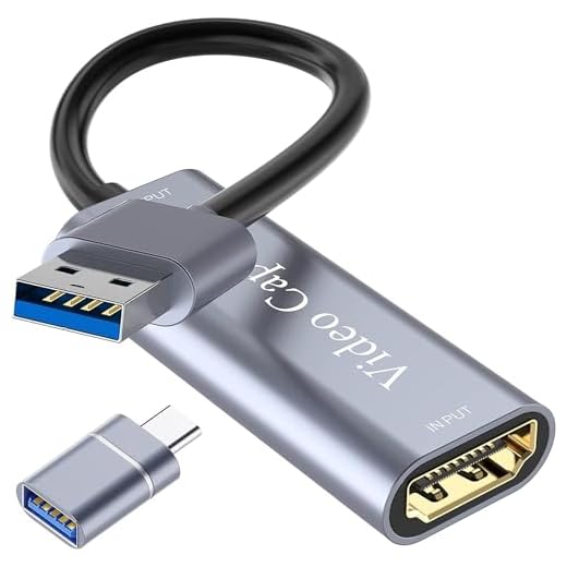 Acquisizione video HDMI a USB 3.0, 4K/1080P HD, compatibile con Windows/Mac OS/Linux, adattatore per streaming live, giochi e videoconferenze, argento