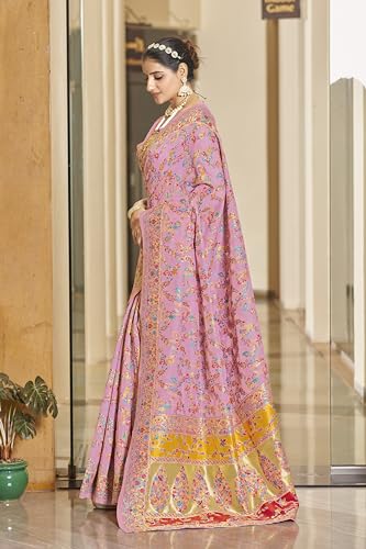 Glory Sarees pink kashmiri silk saree – image 3