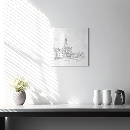 Horloge numérique silencieuse Wallfluent aux aiguilles blanches - 3
