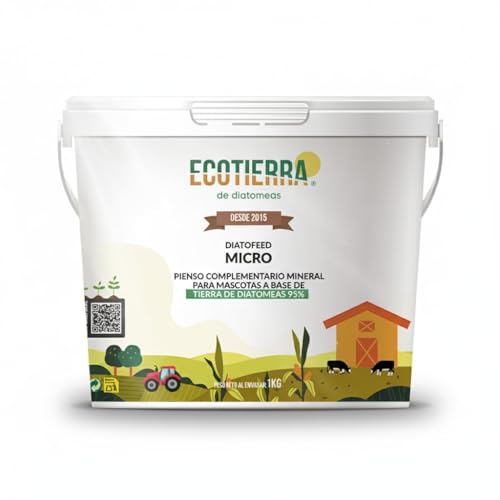 ECO Tierra de Diatomeas® Micronizada 1kg – Complemento mineral a base de Tierra de Diatomeas, sin calcinar, para alimentación animal – Seguridad, calidad y compromiso desde 2015