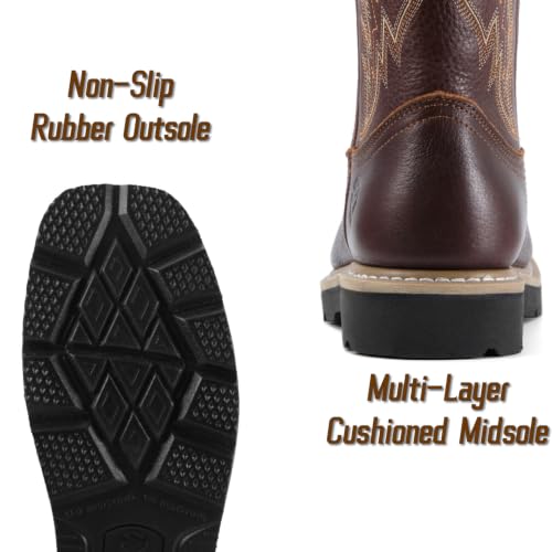 Image of SUREWAY Men's Waterproof Western Cowboy Boots-Soft /Steel Toe