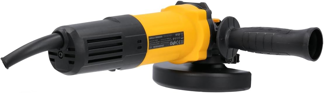 TOUGH MASTER Electric Angle Grinder Corded 125mm with Side Handle, 100% Copper Motor, Carbon Brushes Replacement& Quick Release Guard Wheel (with 10pcs Cutting Discs & Diamond Cutting Blade)