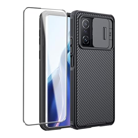 XCYYOO Case for Xiaomi Mi 11T/11T Pro, Camera Protection with Slim PC Slide Camera Lenses Cover, Stylish Protective Phone Case Anti-Scratch Non-slip for Xiaomi Mi 11T/11T Pro Protection Case Cover