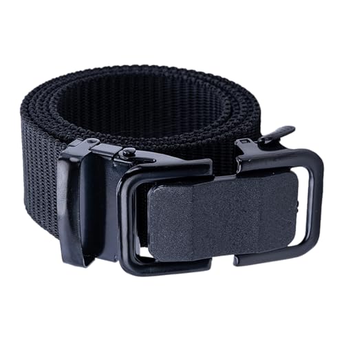 UncleS Men's Woven Waist Belt Automatic Buckle Nylon Webbing for Outdoor Activities and Work Buckle3
