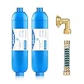 BELVITA RV Inline Marine Water Filter, Reduces Chlorine, Bad Taste, Odor for RVs,NSF Certified with Flexible Hose Protector (Pack of 2)