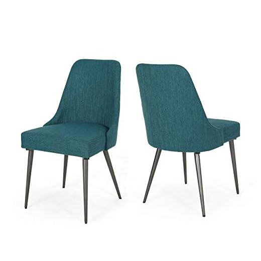 Christopher Knight Home Dawn Modern Fabric Dining Chairs (Set of 2), Teal
