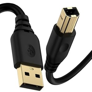 HP Cable de impresora USB de 10 pies, cable de impresora USB extra largo tipo A a B, cable USB 2.0 MIDI de alta velocidad para Canon, Brother, Samsung, Dell, Epson, Lexmark, Xerox, Piano, Dac