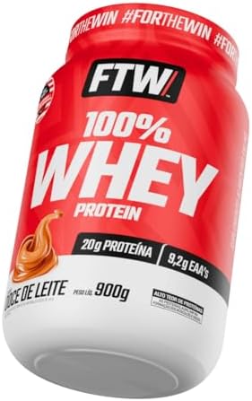 Whey Protein 100% Concentrado Pote 900g Sabor Doce de Leite - Ftw...