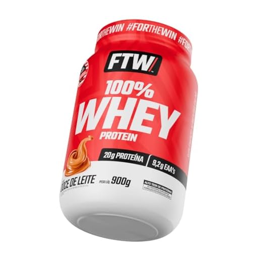 FTW 100% Whey Protein Concentrado Suplemento Alimentar em Pó com Fonte de Proteína do Soro do Leite – Pote 900g (Sabor - Doce de Leite)