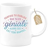 quotedazur Mug Humour Femme ? Tasse Dr�le Message Positif Rigolote | Cadeau Marrant Meilleure Amie Coll�gue No�l | Id�e Cadeau Original Motivation F�ministe Ado Fille