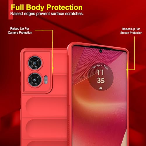 Image of Zapcase Back Case Cover for Motorola G96 5G | Compatible for Motorola G96 5G Back Cover | Liquid Silicon Magic Case with Camera Protection | Red