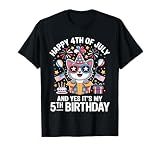 Happy 4th of July 2026 and Yes It's My 5th Birthday Kids T-Shirt