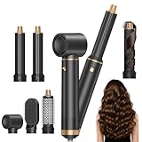 5 in 1 Airstyler 1000W Warmluftbürste Set Haarstyler Rundbürstenföhn, Lockenstab Automatisch, Glätten, Locken,Trockenes Haar