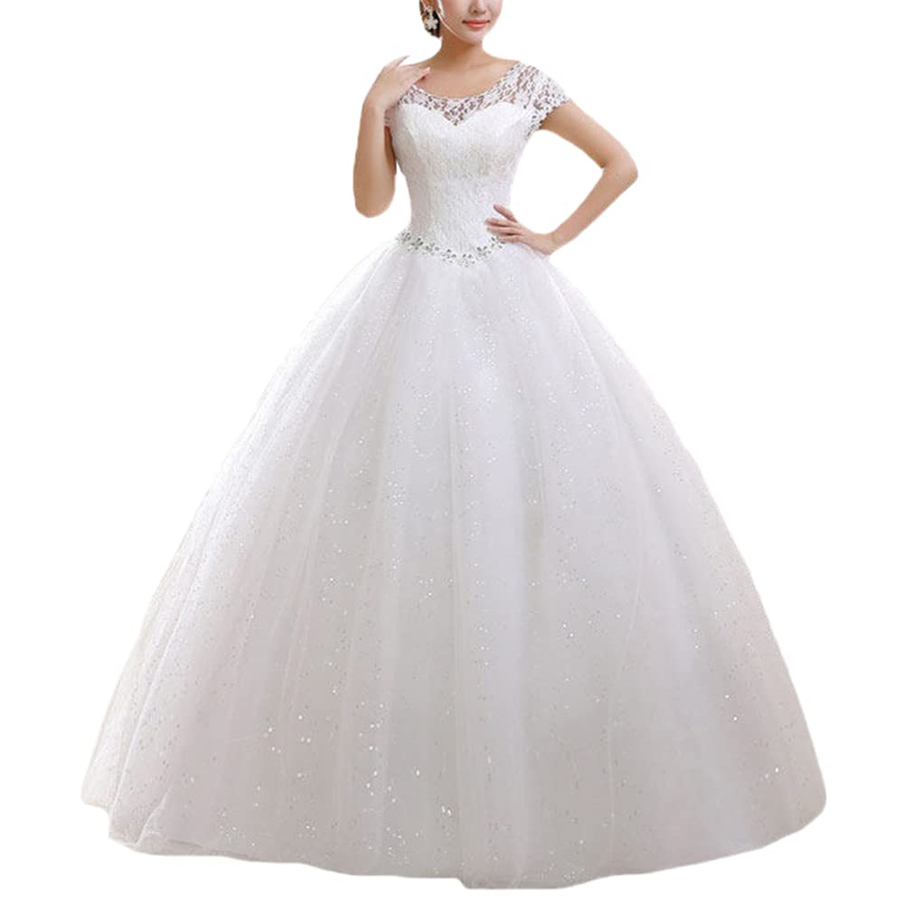 Vestidos de Novia Largo para Mujer Mangas Corte Vestidos Largos para Boda de Noche Vestidos de Fiesta