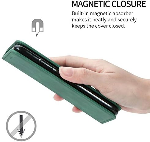 For Google Pixel 6A Case Leather Wallet Book Flip Folio Stand View Full Protection Cover with Stand Card Slots Magnetic Closure Compatible with Google Pixel 6A Phone Cases Shockproof, Green