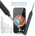 Ear Wax Remover Otoscope, WiFi 1920P Ear Cleaner Camera, 3.0mm Diameter Ear Cleaner, IP67 Waterproof Ear Camera with 6 LEDs for iPhone, iPad and Android Smartphones, Black