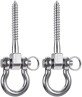 SELEWARE Set of 2 Permanent Antirust 304 Stainless Steel Screw Bracket Heavy Duty 180° Swing Hangers, 800kg Capacity Playground Yoga Hammock Rope Tire Web Chair Sandbag Punching Bag Porch Swing Sets