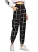 Milumia Women's Pocket Decoration Letter Print Elastic Waist Carrot Cargo Loose Pants Crop Black S