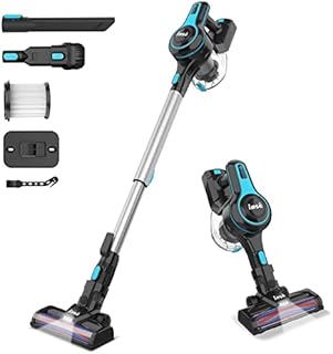 INSE Cordless Vacuum Cleaner, 6-in-1 Rechargeable Stick Vacuum with 2200 m-A-h Battery, Powerful Lightweight Vacuum Cleaner, Up to 45 Mins Runtime, for Home Hard Floor Carpet Pet Hair-N5S Light Blue