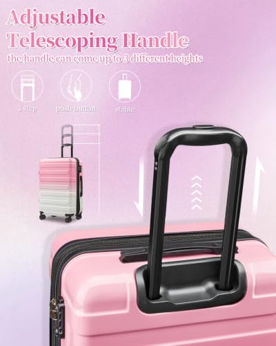 Image of Luggage Set With Spinner Wheels, Carry On Suitcase with TSA Lock, Expandable Checked Suitcase for Women