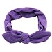Mwfus Women's Elastic Stretch Plain Rabbit Bow Style Hair Band Headband Turban