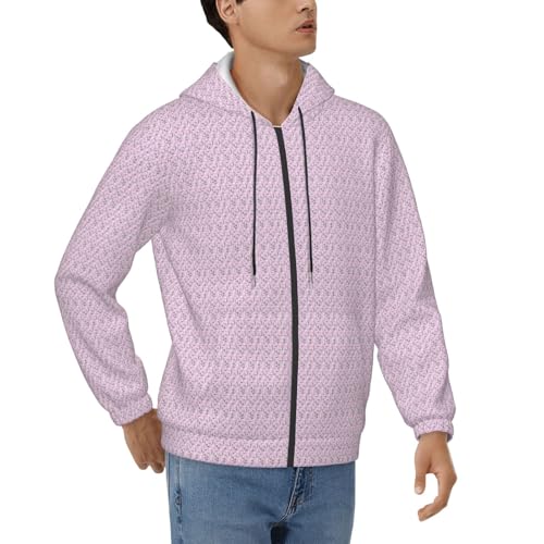 Sweat à capuche homme rose imprimé et décontracté pour l'automne et l'hiver
