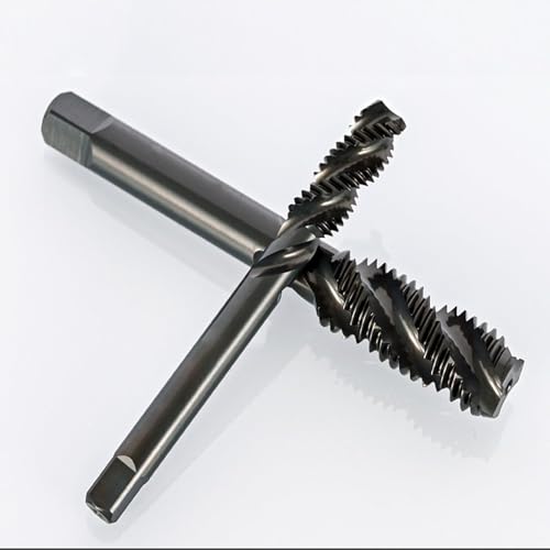 KEWAYO 7 Stück Gewindebohrer Set, HSS 6542 Nitrieren Metrisch Spiralnutbohrer, Maschinengewindebohrer Gewindebohrer Satz M3 M4 M5 M6 M8 M10 M12 für Metall Holz Bohrer