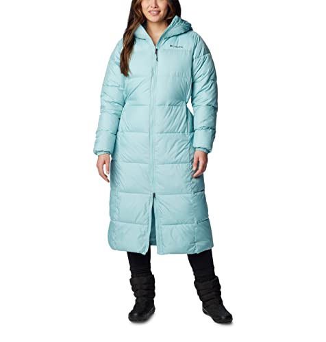 Columbia Women's Puffect Long Jacket, Aqua Haze, Large at Amazon
