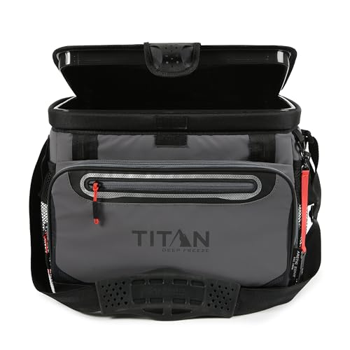 Titan Deep Freeze Cooler Zipperless Hardbody Cooler – Deep Freeze Insulation, HardBody Liner, and SmartShelf