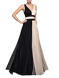 Mujer Vestidos De Fiesta Largos De Noche Elegantes Vestido Para Bodas Sin Mangas V Cuello Hombro Descubierto Espalda Descubierta Coctel Dresses For Women Empalme De Dos Color
