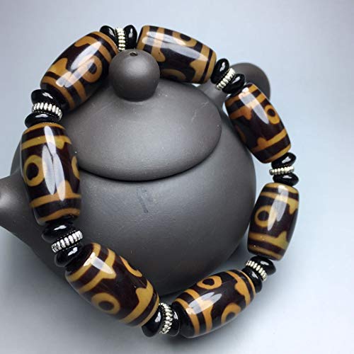 Bracelet perles Dzi à trois yeux pour harmonie et sérénité - 4