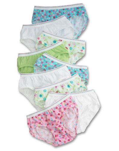 Hanes Girls' No Ride Up Cotton TAGLESS & Hipsters 9-Pack, Assorted, Size - 10