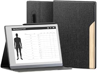 Ayotu Book Folio Case for Remarkable 2 Paper Tablet 10.3" 2020 Released, Premuin Fabric Smart Cover with Pen Pocket, Stable Folding Stand Design (Not for Remarkable 1),Black & Light Cork