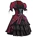 Produktbild Lolita Kleid Damen Victorian Gothic Kostüm Piebo Frauen Kurzarm Mini-Kleid Lace Up Bowknot Rüschen Spitze Mittelalter Kleider Oktoberfest Halloween Weihnachten Party Karneval Fasching Cosplay Costume