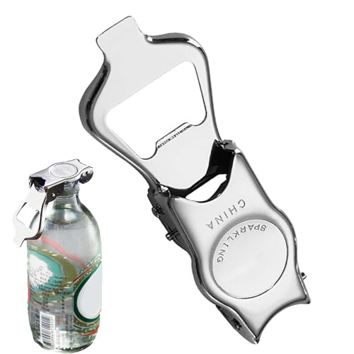 Onlynery Apribottiglie per Birra | Apribottiglie richiudibile per Bottiglie di Birra in Acciaio Inossidabile Pieghevole | Sigillatore per Bottiglie Portatile Multifunzionale Leggero, Strumento 2 in 1