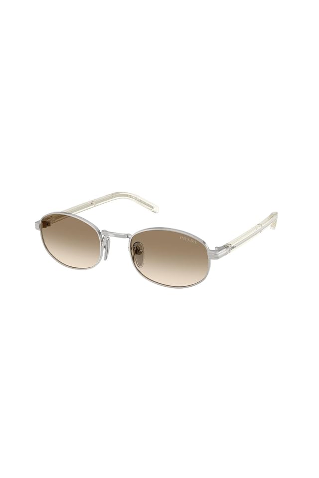 Prada Womens Designer Oval RX Sunglasses in Light Yellow Gradient Brown by Prada
