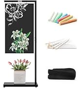 TOWON Giant Chalkboard Signs, 20 x 47 Inch Floor-Standing Sandwich Board Sign with Metal Base, Pe...