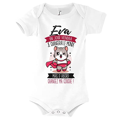 Body bébé personnalisé Eva humour avec texte drôle
