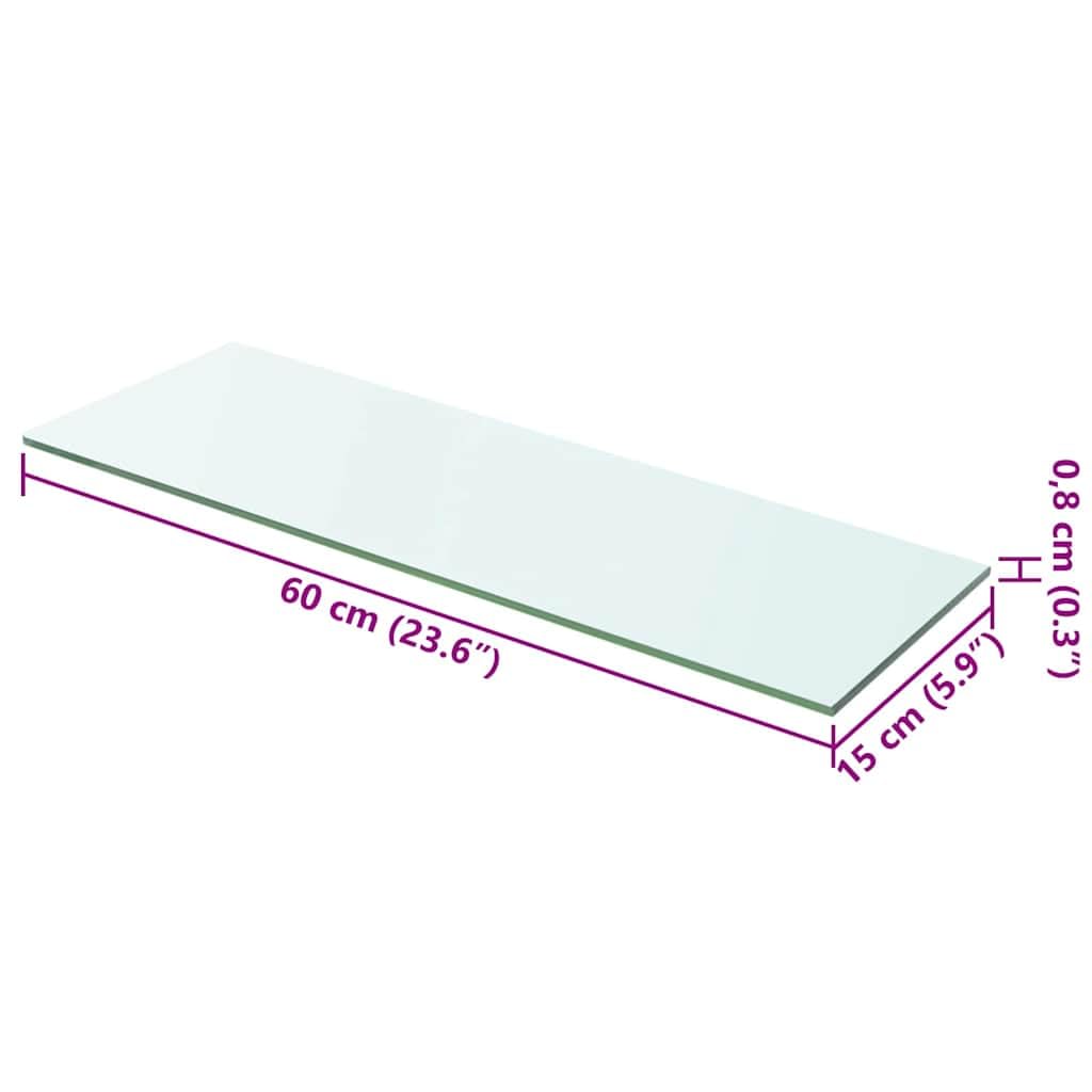 2er Set Glasregalböden Transparent 60x15cm für Lamellenwand | Stabile Glasplatten aus 8 mm Sicherheitsglas für stilvolle Präsentationen in Wohnzimmer, Küche oder Ladenbau.