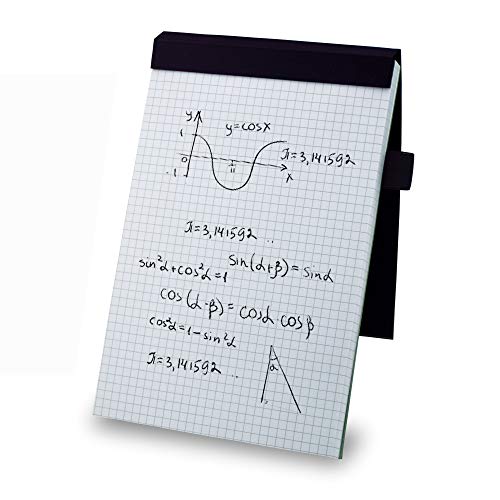 SynLiZy Grid Memo Pad Stenopads Millimeterpapier, doppelseitig, Perforiert Abreißen,flexible Abdeckung, Stifthalter, Kartonrückseite, 80 Blatt,6"x 9" 15x23cm Cover