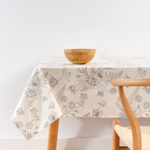 Nappe toucher coton 200 x 140 cm pour repas de famille sans taches
