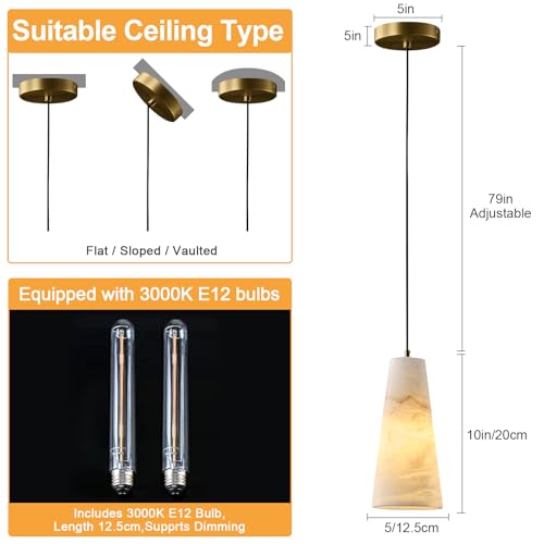 Yiosi Alabaster Pendant Lights Kitchen Island,White Pendant Light thumb #5