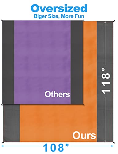 Henrycares Beach Blanket Picnic Blanket, Extra Large 300 x 275cm Sandproof Waterproof Beach Mat with 4 Stakes for 7-10 Adults - Image 3