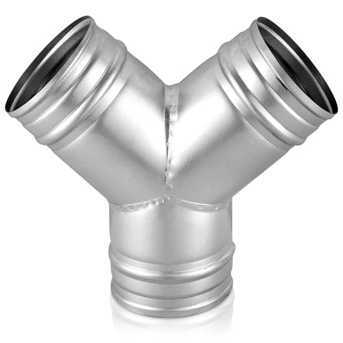 NATGAI 4 Inch 3 Way Duct Splitter, Metal Hose Connector 4 Inch Duct Connector Dryer Vent Hose, Y Shaped Duct Connector, for HVAC, Dryer Vent, Exhaust Fan, Ventilation Systems in Kitchen & Bathroom