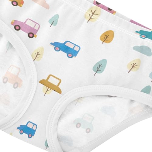 Girls Underwear Toddler 2t Cotton Girl Panties Cute Bright Underpants Briefs Cute Cartoon Cars White4